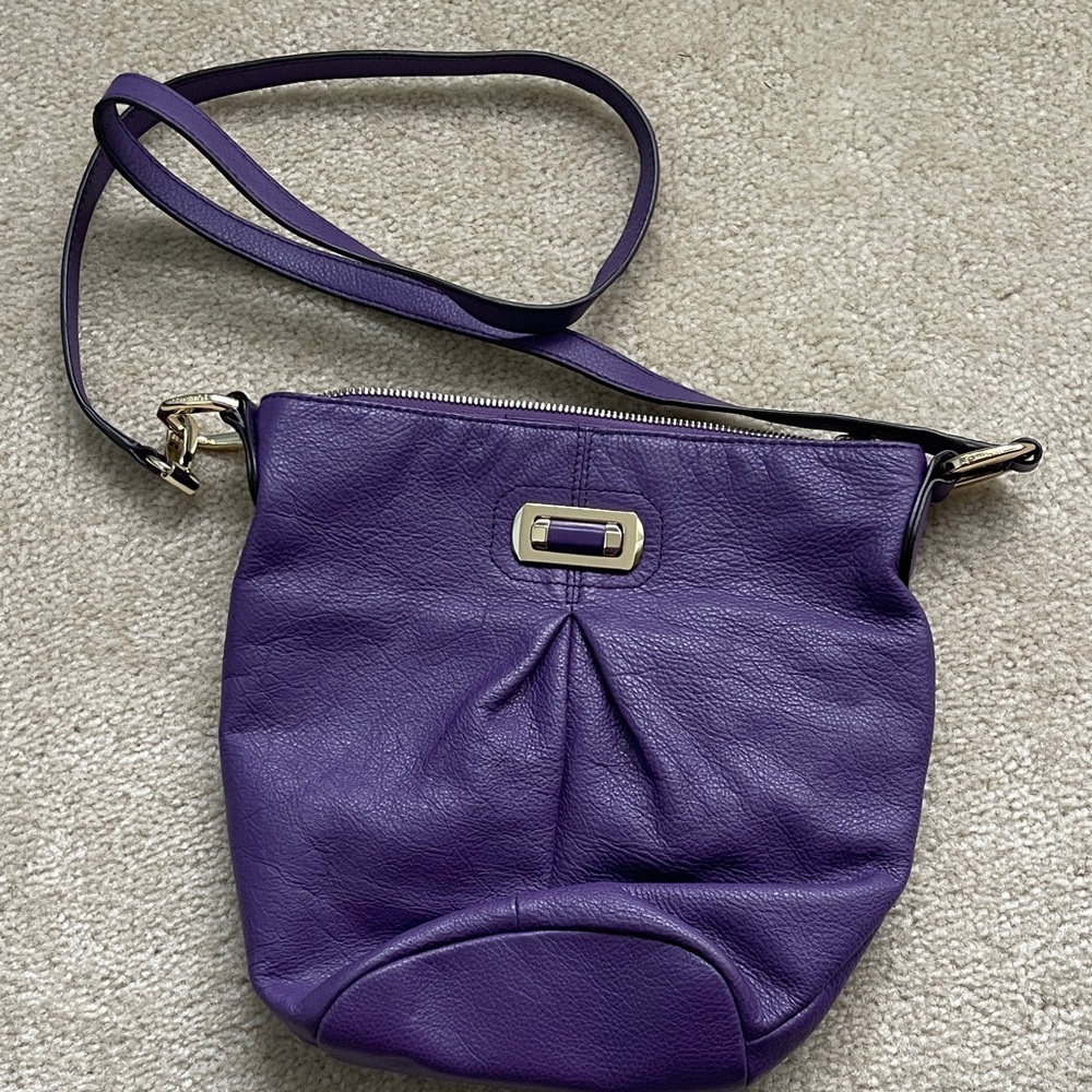 Purple Leather B.Makowsky Crossbody Bag